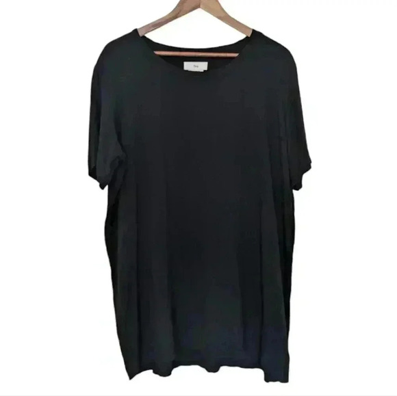 Aritzia  TNA Tunic Black Short Sleeve Dress Top Rayon Baggy Women's size Small - Picture 2 of 12
